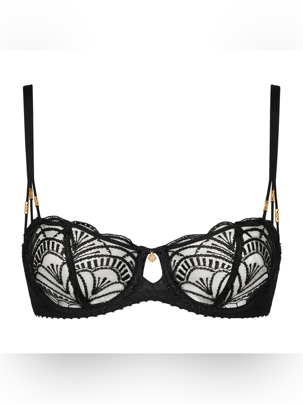 Aubade Paris Delicate Black Half Cup Vibes Lace Underwire Bra Size 32C